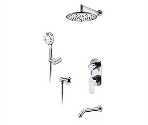Встроенный смеситель для ванны на 3 положения Wasserkraft A175819 (душевой комплект) хром