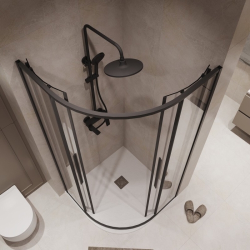 Душевое ограждение Niagara Нова/Nova NG-6825(6826)-34ВLACK 80*80, 90*90,стекло прозрачное фото 5