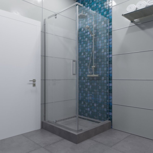 Душевое ограждение Triton Терра-Хром 90*90 стекло прозрачное фото 5