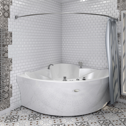 Карниз для шторки на ванну Radomir Филадельфия хром