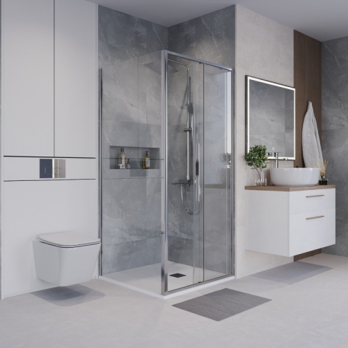 Душевое ограждение Niagara Нова/Nova NG-64-9A-A80-34 90*80,стекло прозрачное фото 3 Душевое ограждение Niagara Нова/Nova NG-64-9A-A80-34 90*80,стекло прозрачное фото 3