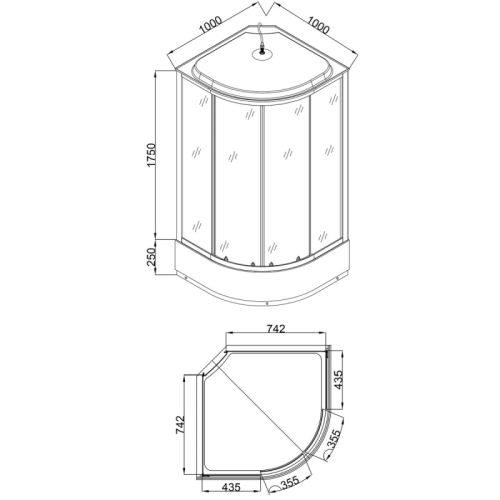 Душевая кабина Loranto CS-1000-25ТМ/М 100*100 средний поддон фото 2