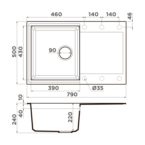 Кухонная мойка OMOIKIRI Sakaime 79 (9 цветов) фото 2
