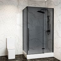 Душевое ограждение Mirsant Vog Black 120*90 тонированное стекло, без поддона