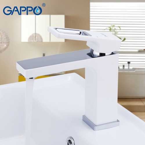 Смеситель для раковины Gappo Futura G1017-8 белый/хром фото 3