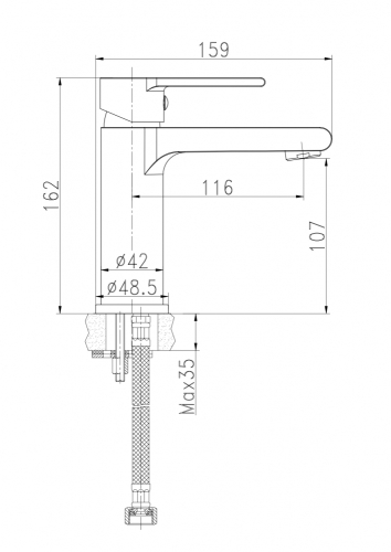 Смеситель для раковины Cersanit Brasko 63020 хром фото 5