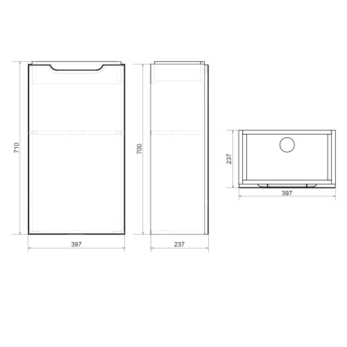 Тумба с умывальником Мирсант Soho Quadro 40 напольная фото 5