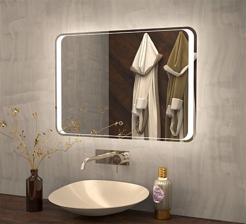 Зеркало c подсветкой Azario Valeria 80*60 100*80 сенсор выкл