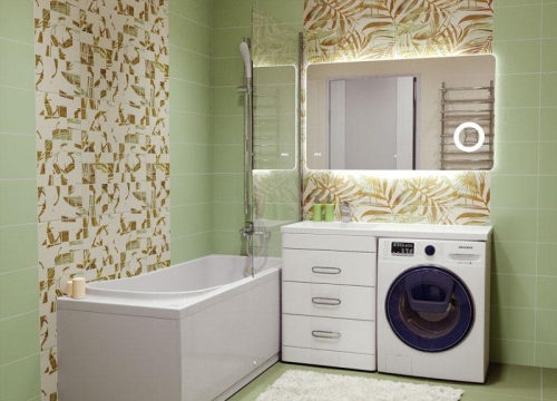 Тумба с раковиной над стиральной машиной Mirsant Fuji 120 напольная, белая фото 7