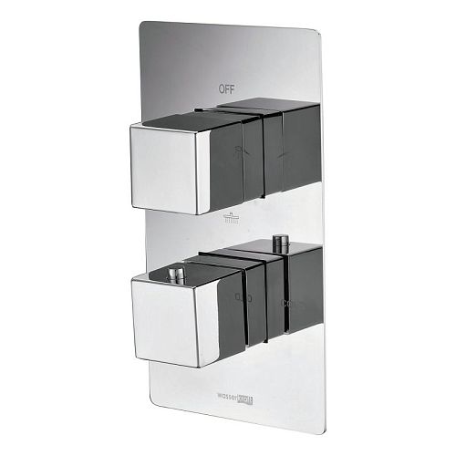 Встроенный смеситель для ванны на 3 положения Wasserkraft АIme 1544 Thermo хром