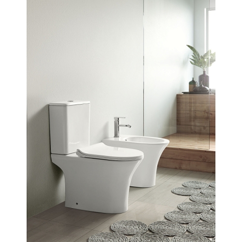 Унитаз напольный безободковый Azario Fretta Round AZ-1217 + AZ-1216 с сидением микролифт, смыв Geberit фото 9