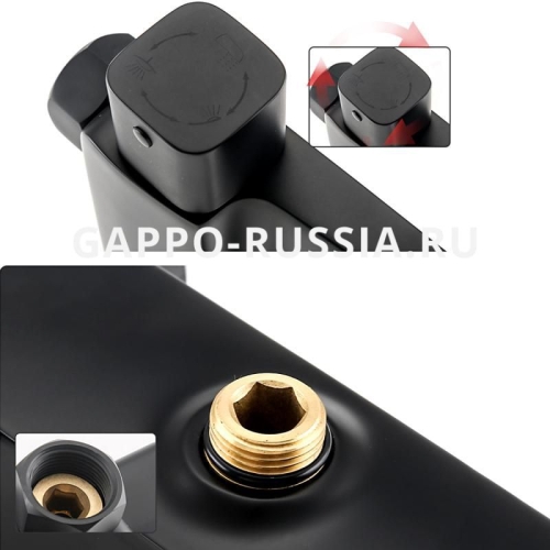 Душевая система Gappo Aventador G2450 черная фото 6