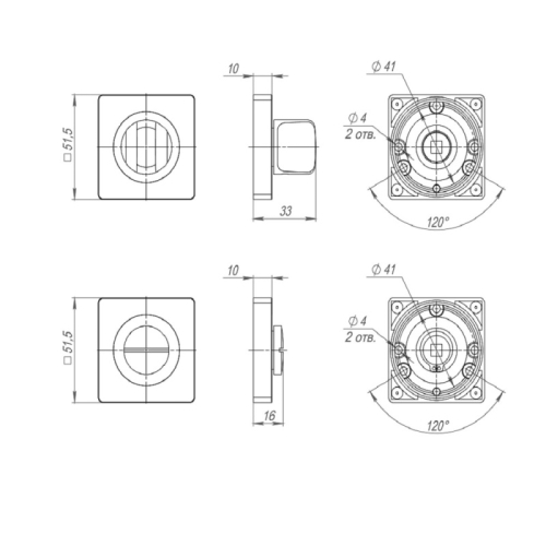 Ручка Punto поворотная BK6 ZQ SN/CP-3 матовый никель/хром фото 2