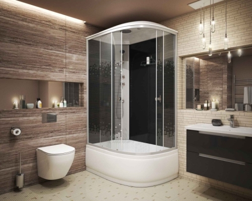 Душевая кабина Niagara Eco NG-7510-14L BLACK 120*80*215 высокий поддон(40см),стекло мозаика фото 2 Душевая кабина Niagara Eco NG-7510-14L BLACK 120*80*215 высокий поддон(40см),стекло мозаика фото 2