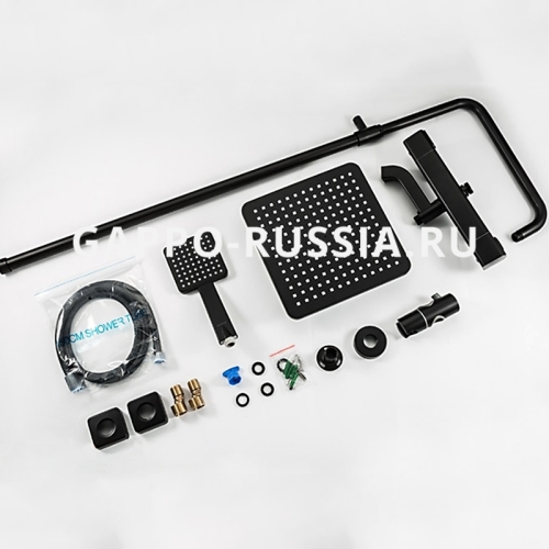 Душевая система с термостатом Gappo G2491-6 черный фото 7