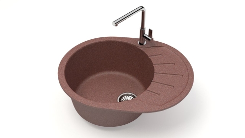 Кухонная мойка Glanz J10 57 см матовая антрацит, бежевая, песочная, темно-серая, светло-серая, терракот фото 3