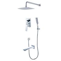 Смеситель встроенный для ванны на 3 полож Lemark ALLEGRO LM5922CW хром-белый