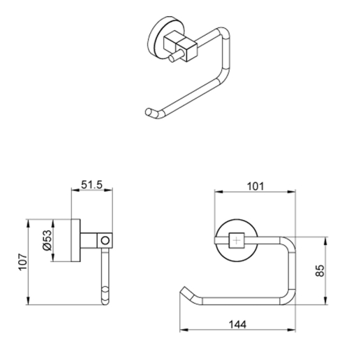 Держатель туалетной бумаги Azario Nessy AZ-73110A, хром фото 2