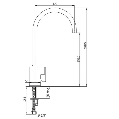Смеситель для кухни Paini Dax-R 84CR572RSKM хром фото 3