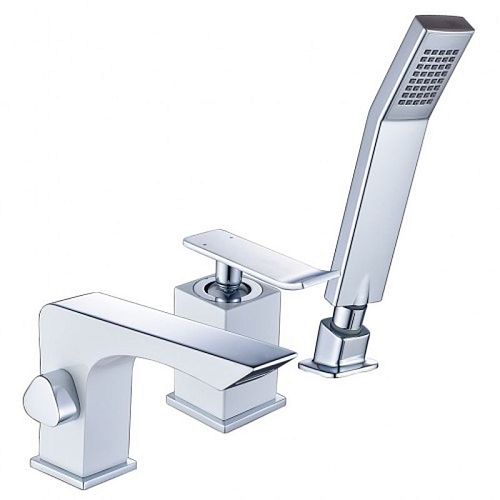 Смеситель на борт ванны 3 отв Lemark CONTEST - LM5845CW хром-белый