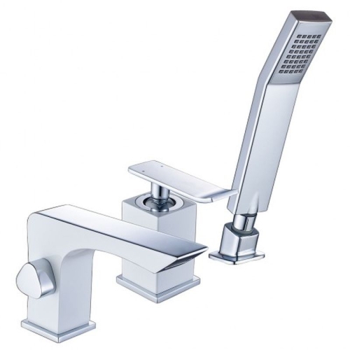Смеситель на борт ванны 3 отв Lemark CONTEST - LM5845CW хром-белый