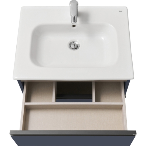 Тумба с раковиной Roca Domi 60, 80 подвесная/напольная, синий матовый фото 4