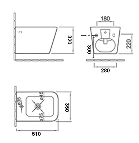 Биде подвесное ESBANO Garant (Белый) фото 2