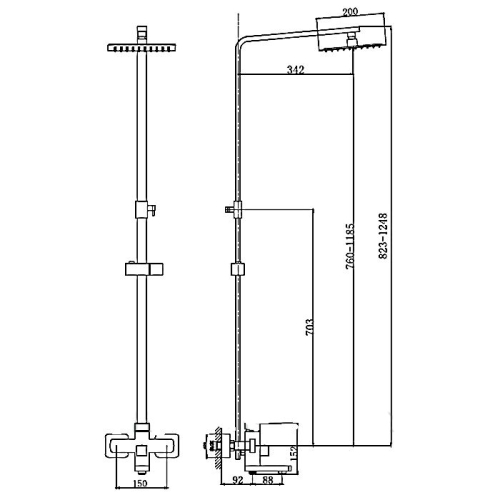 Душевая система Haiba HB24803 нержавеющая сталь фото 2