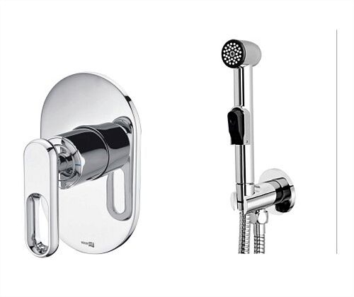 Смеситель с гигиеническим душем Wasserkraft Kammel A111857  встраиваемый хром