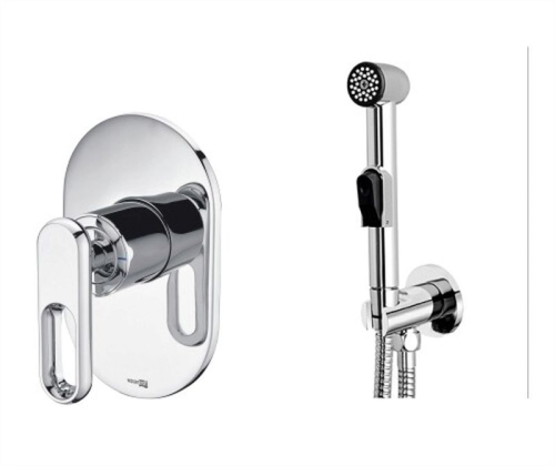 Смеситель с гигиеническим душем Wasserkraft Kammel A111857  встраиваемый хром