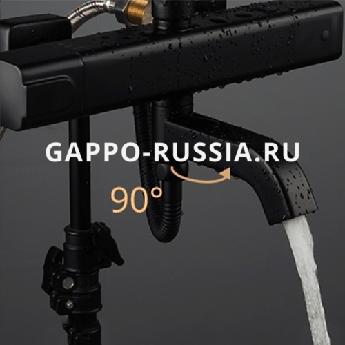Душевая система с термостатом Gappo G2491-6 черный фото 8