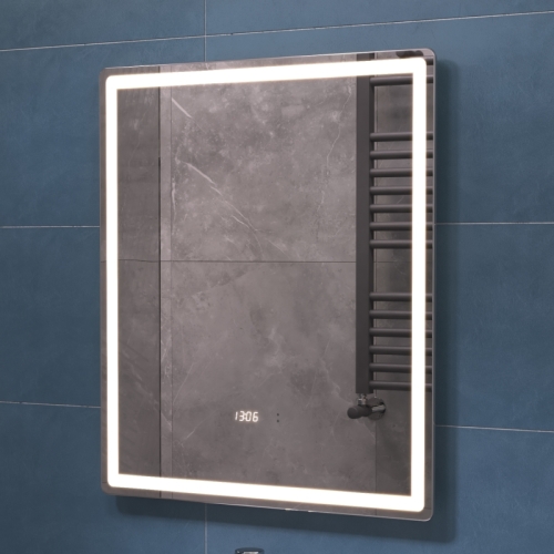 Зеркало с подсветкой Vigo Geometry Luxe 60, 70, 100, 120 с подогревом и часами фото 4