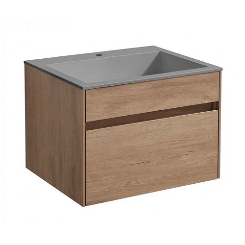 Тумба с раковиной Vincea Chiara 60, 80, 100 N.Oak Натуральный Дуб, подвесная, раковина серая