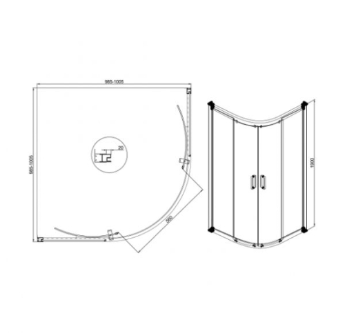 Душевое ограждение Mirsant Omega 100*100 фото 2