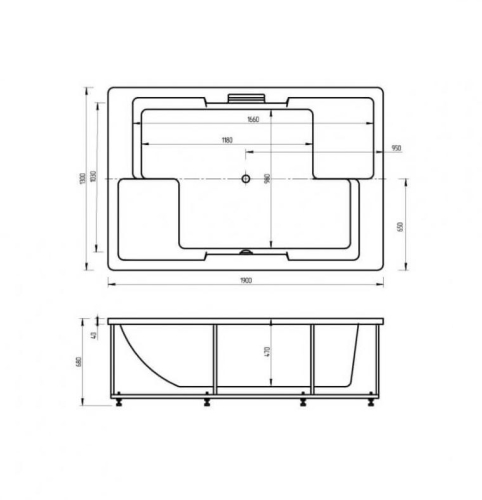 Ванна Aquatek Дорадо электронное управление 190*130 гидромассажная фото 4