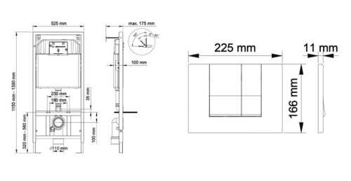 Инсталяция Berges Wasserhaus NOVUM S1, S2, S3, S5 кнопка белая, хром матовый, хром, чёрная фото 4
