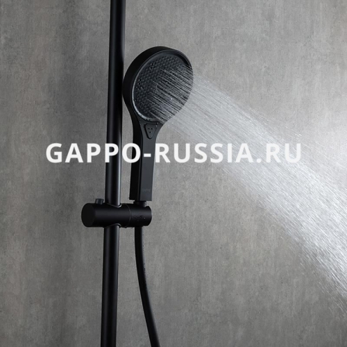 Душевая система с термостатом Gappo G2495-76 черная фото 10