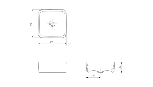 Раковина накладная Cersanit Crea 35*35*13.5 фото 2