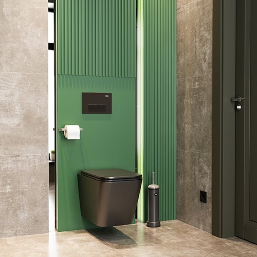 Унитаз подвесной безободковый SOLE CUBE 2 Black черный матовый фото 3