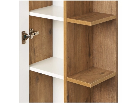 Шкаф-колонна Aquaton Сканди 40*23*160 Белый Глянцевый/Дуб Рустикальный фото 3