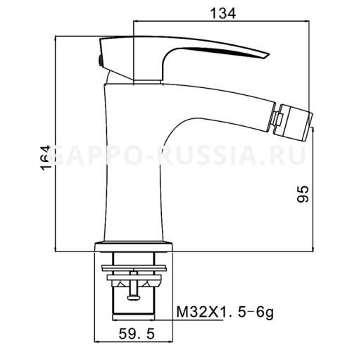 Смеситель для биде Gappo G5007-6 черный фото 2