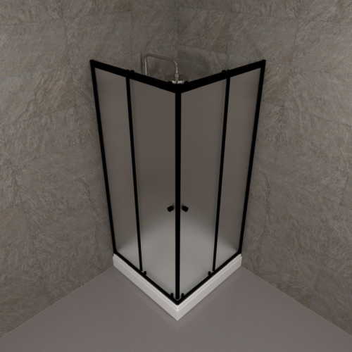 Душевое ограждение Triton Блэк Вельвет 90*90 низкий поддон, стекло матовое фото 2