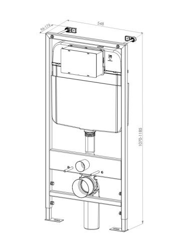 Комплект D&K унитаз Berlin DT1436025, инсталляция DI8055119, клавиша Quadro белая, хром, матовый хром фото 5