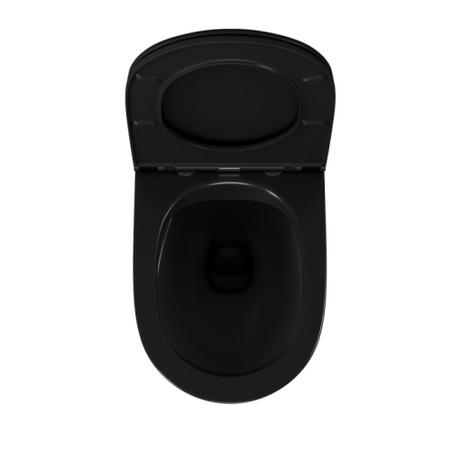 Унитаз подвесной безободковый D&K Matrix DT1396025 черный с сидением микролифт фото 3