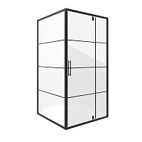 Душевое ограждение Niagara Нова/Nova NG-0290(0200)-08ВLACK 90*90, 100*100 распашная,стекло с рисунком