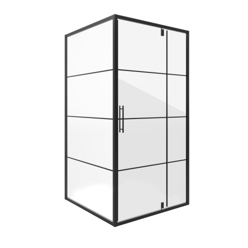 Душевое ограждение Niagara Нова/Nova NG-0290(0200)-08ВLACK 90*90, 100*100 распашная,стекло с рисунком Душевое ограждение Niagara Нова/Nova NG-0290(0200)-08ВLACK 90*90, 100*100 распашная,стекло с рисунком