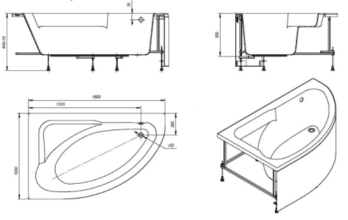 Ванна акриловая Roca Welna 160*100 фото 3