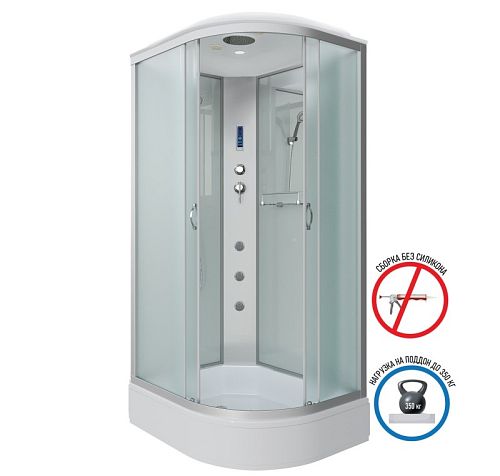 Душевая кабина Niagara Классик NG-33084-14LF 100*80*215 средний поддон(26см),стекло матовое