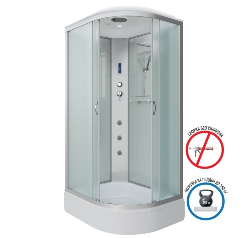 Душевая кабина Niagara Классик NG-33084-14LF 100*80*215 средний поддон(26см),стекло матовое