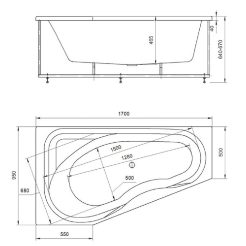 Ванна Aquatek Медея 170*95 фото 2